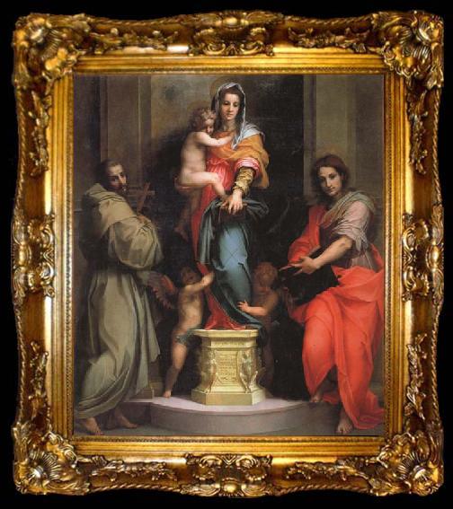 framed  Andrea del Sarto Madonna and Child with SS.Francis and John the Baptist, ta009-2